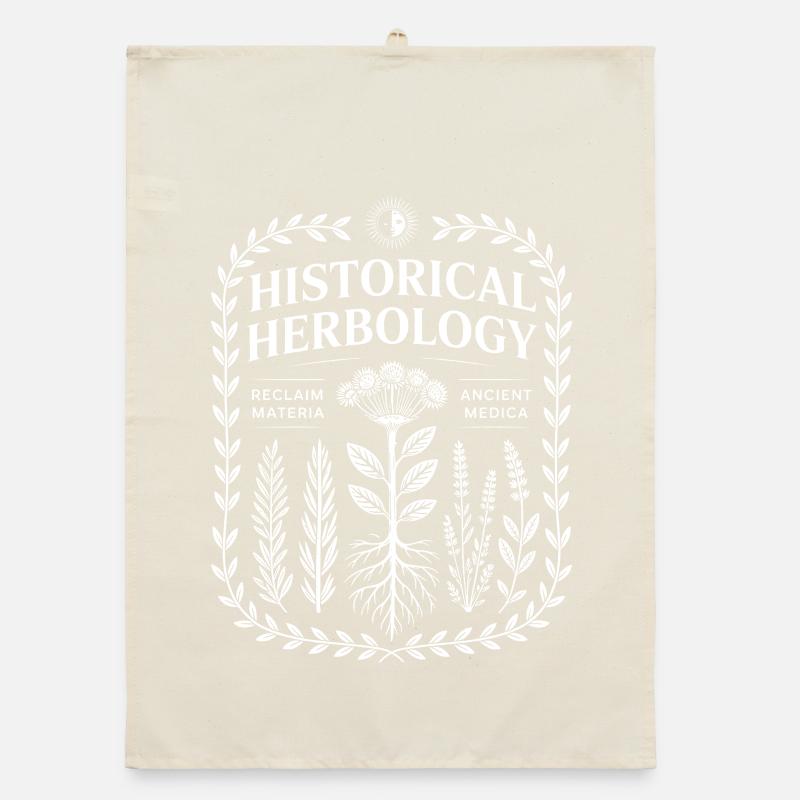 Historical Herbology Botanical Crest Organic dish towel