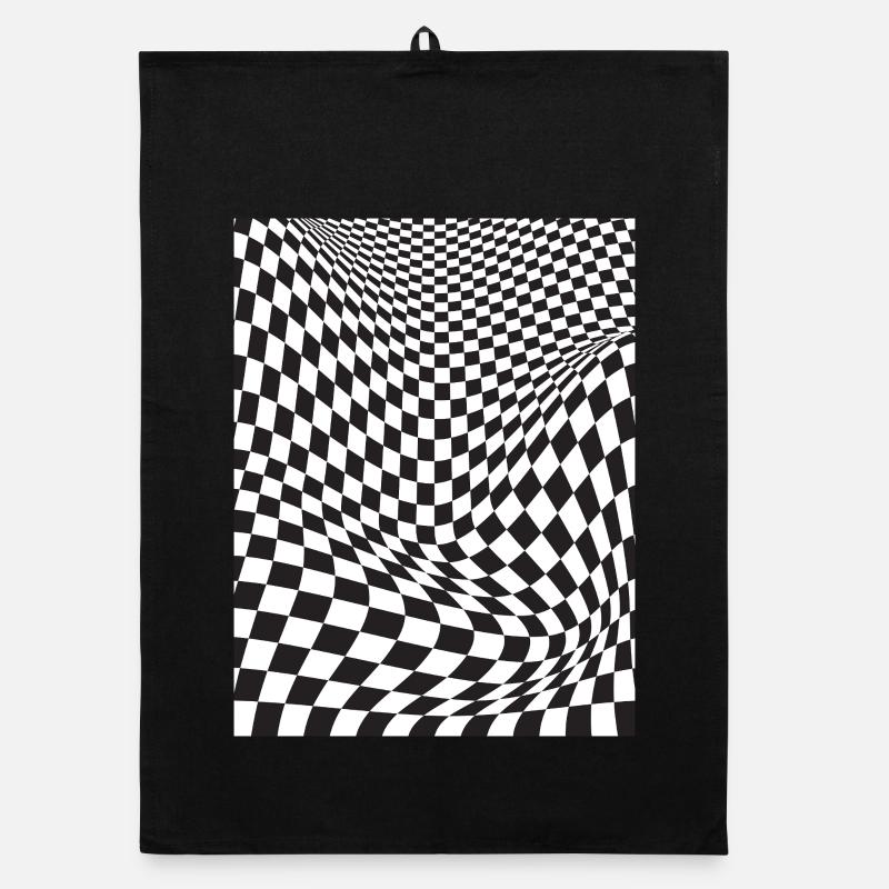 Verzerrte Schachbrett-Illusion Organic Geschirrtuch
