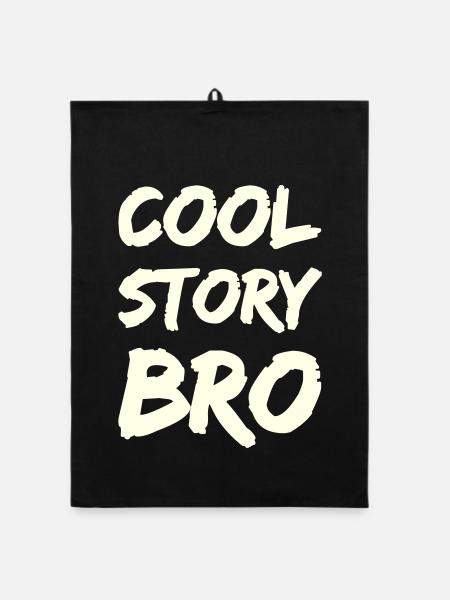 cool_story_bro- - Organic dish towel - black - Front