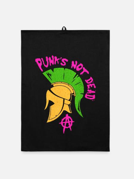 PUNKS NOT DEAD  - Organic Geschirrtuch - Schwarz - Vorne