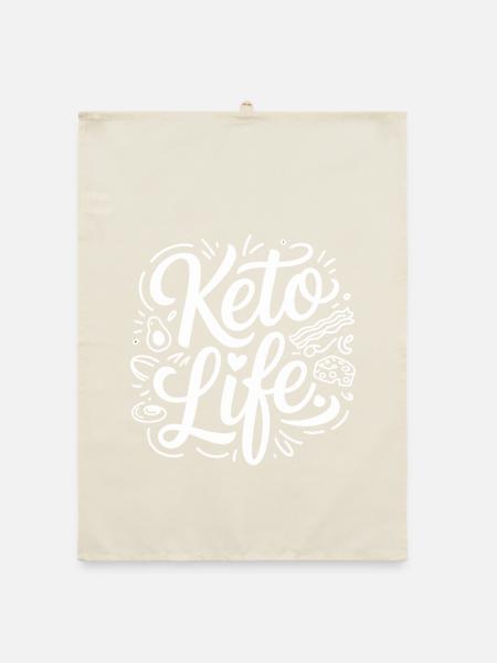 Keto Life Doodle - Organic Geschirrtuch - Natur - Vorne