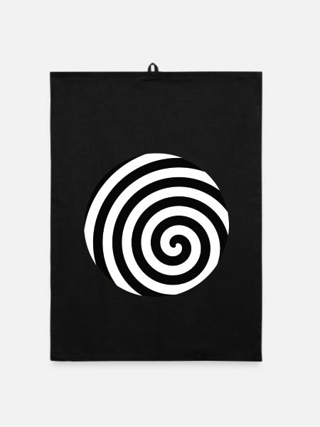 Spirale Noire et Blanche - Torchon bio - noir - Devant