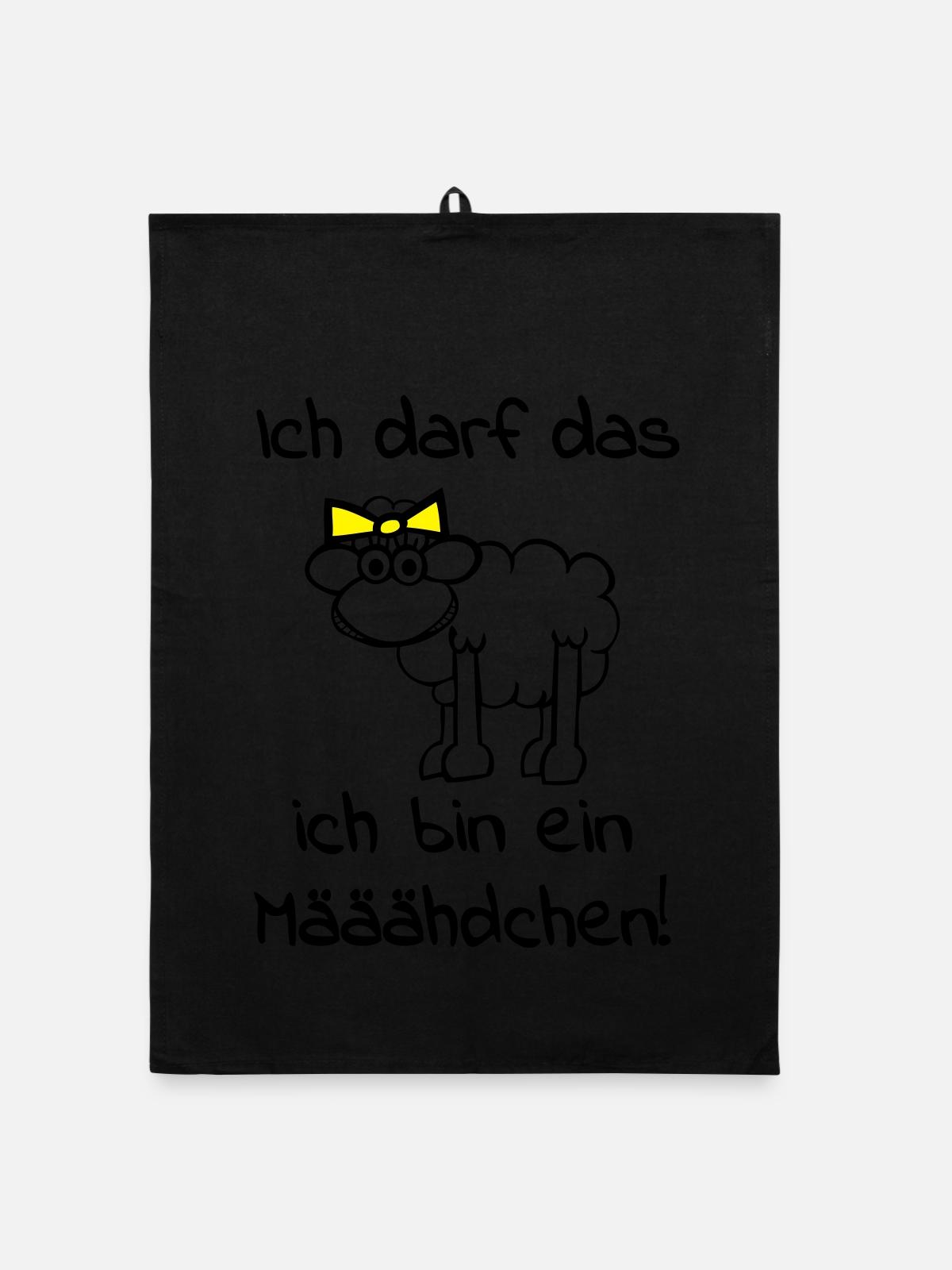 Ein Schaf - Mädchen - Organic Geschirrtuch - Schwarz - Vorne