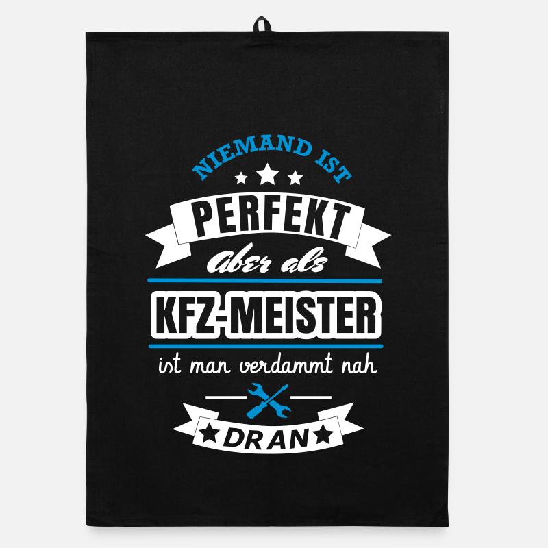 KFZ Meister Spruch Design Organic Geschirrtuch