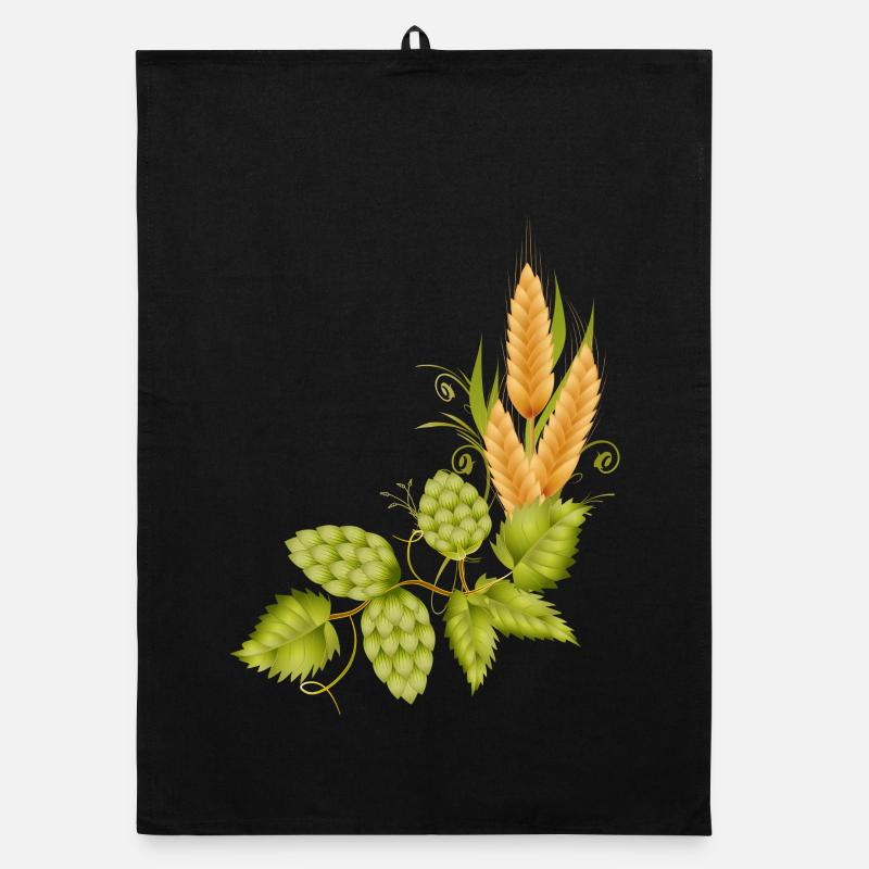 Hops and malt base to brew beer Organic dish towel