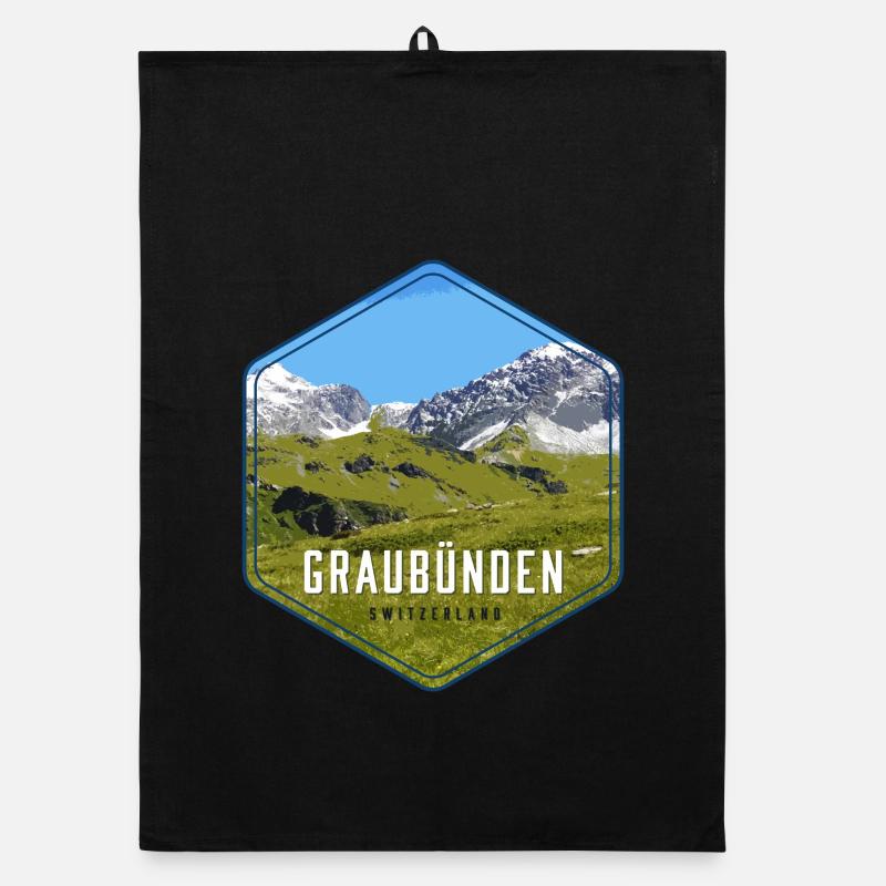 Graubünden Alpine Panorama Organic dish towel