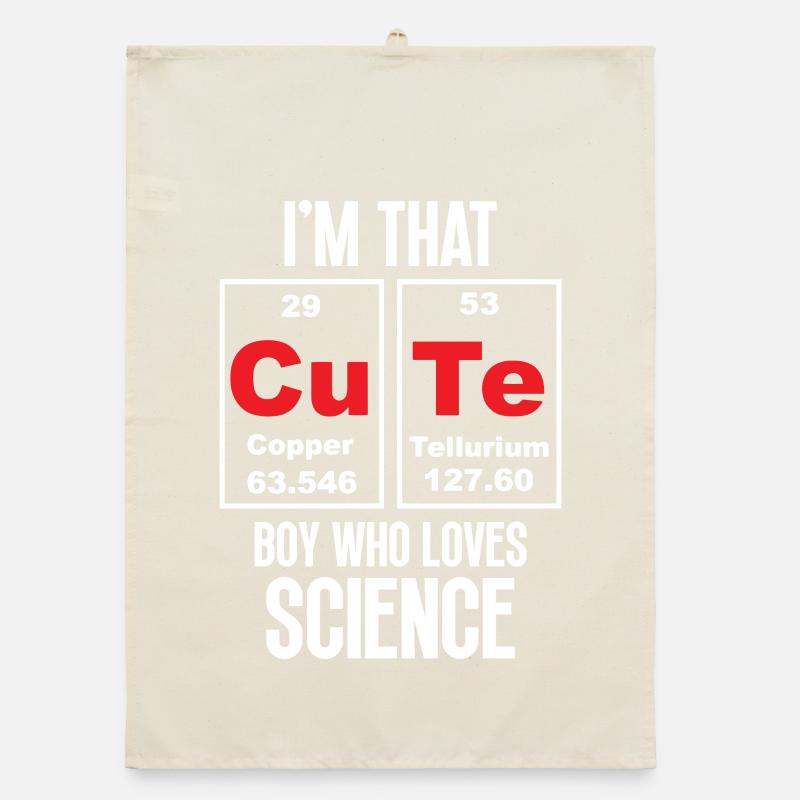 Je suis ce garçon mignon qui aime la science Torchon bio