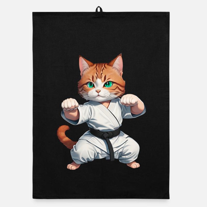 Karaté Chat - Kung-Fu Cat Torchon bio