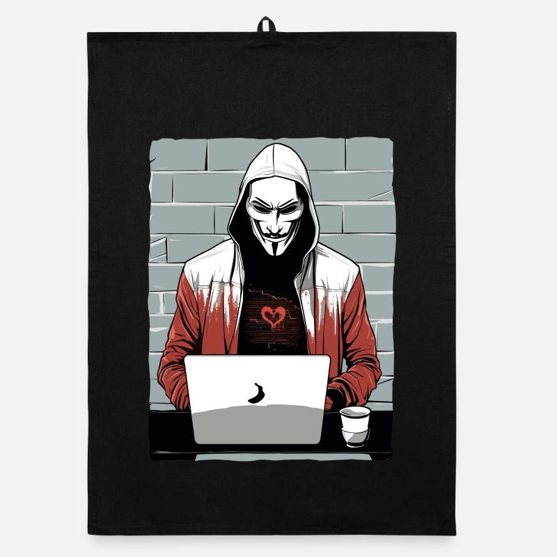Anonymous Hacker Organic dish towel