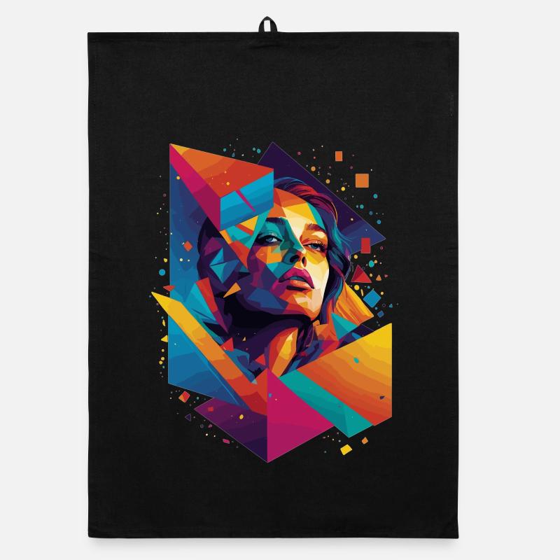 Moderne Gesichts Kunst Organic Geschirrtuch