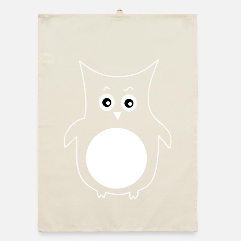 weiße Eule Vogel weiß Organic Geschirrtuch