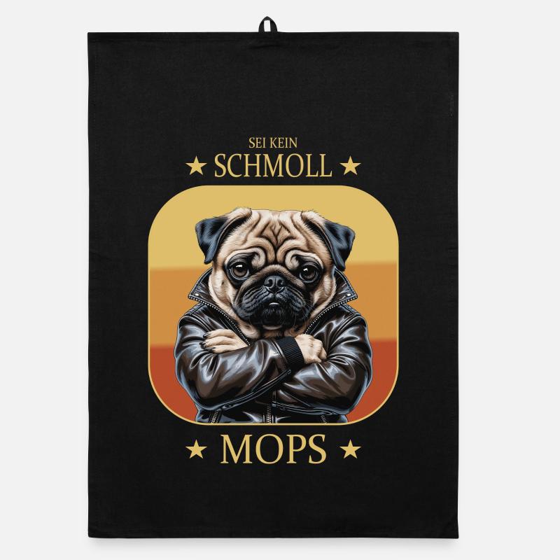 Pouty pug Organic dish towel