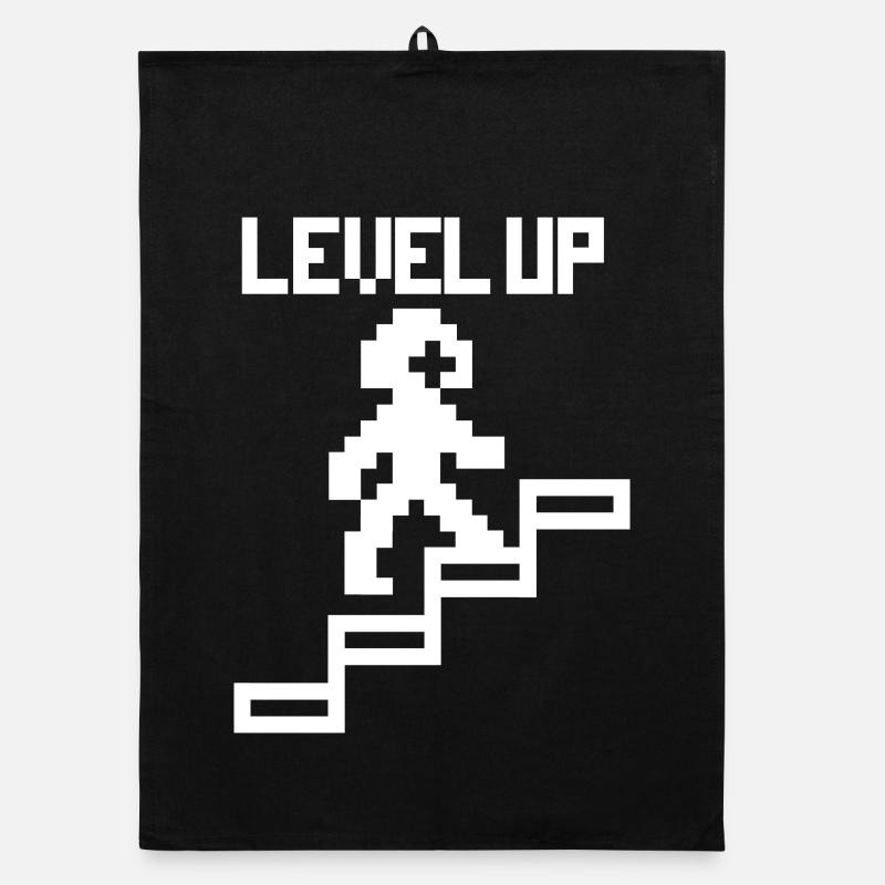 Level up - lustige gaming Pixel Organic Geschirrtuch