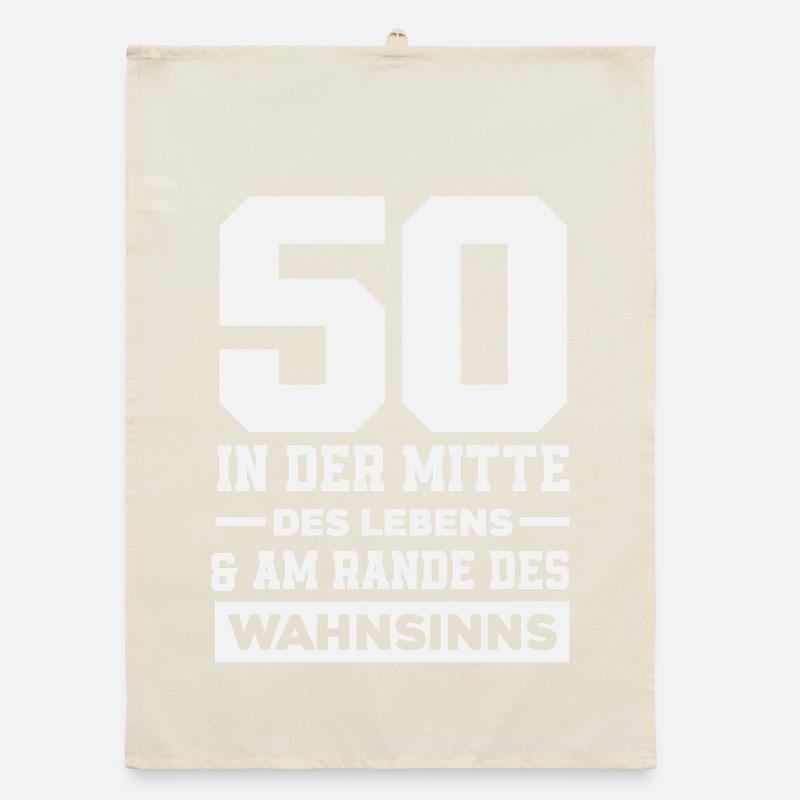 Funny 50th Birthday Shirt Gift Organic dish towel