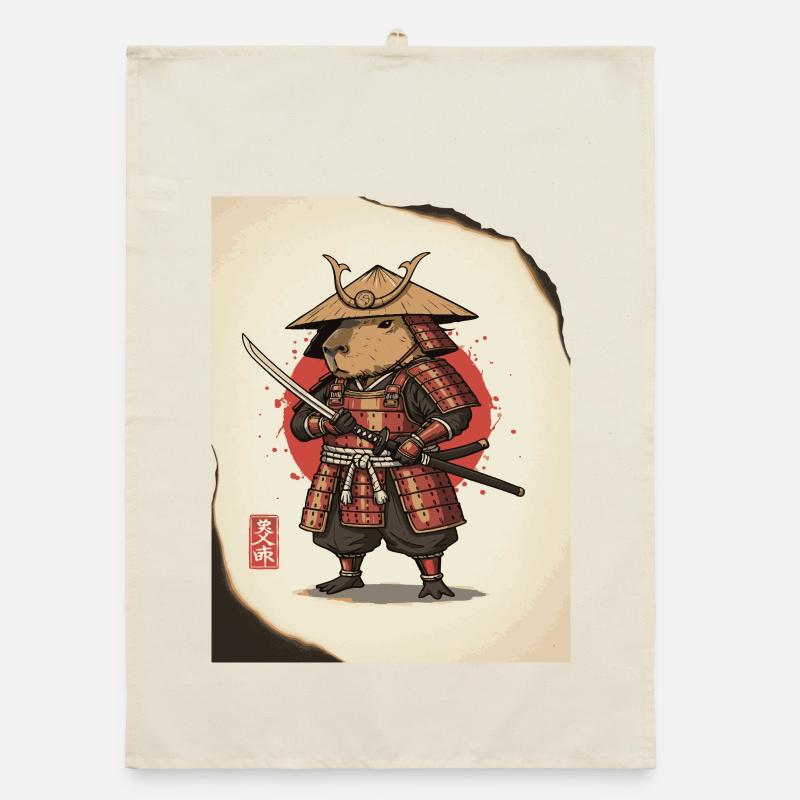 Anthropomorphic Rat Samurai in Armor Organic dish towel