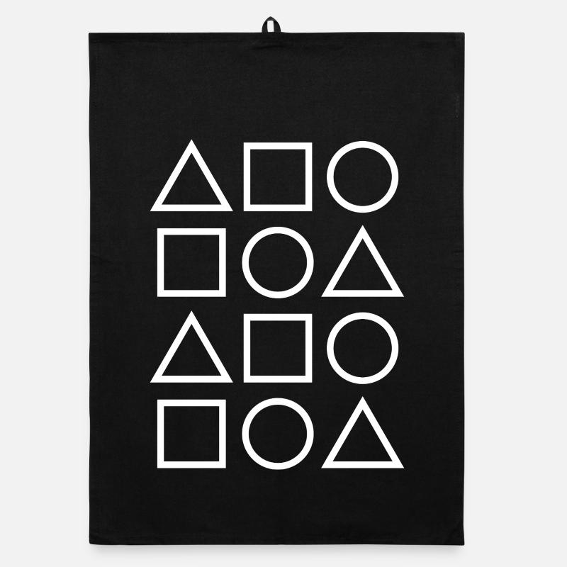 Geometrisches Glyphengitter Organic Geschirrtuch