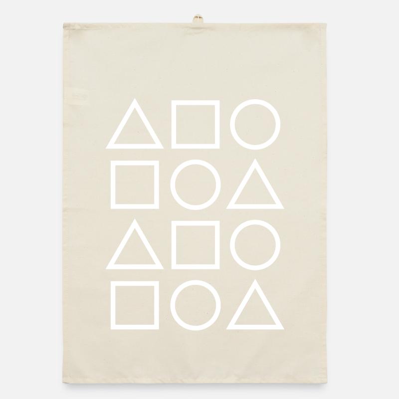 Geometric Glyph Grid Organic dish towel