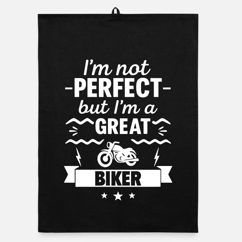I'm Not Perfect But I'm a Great Biker Organic dish towel