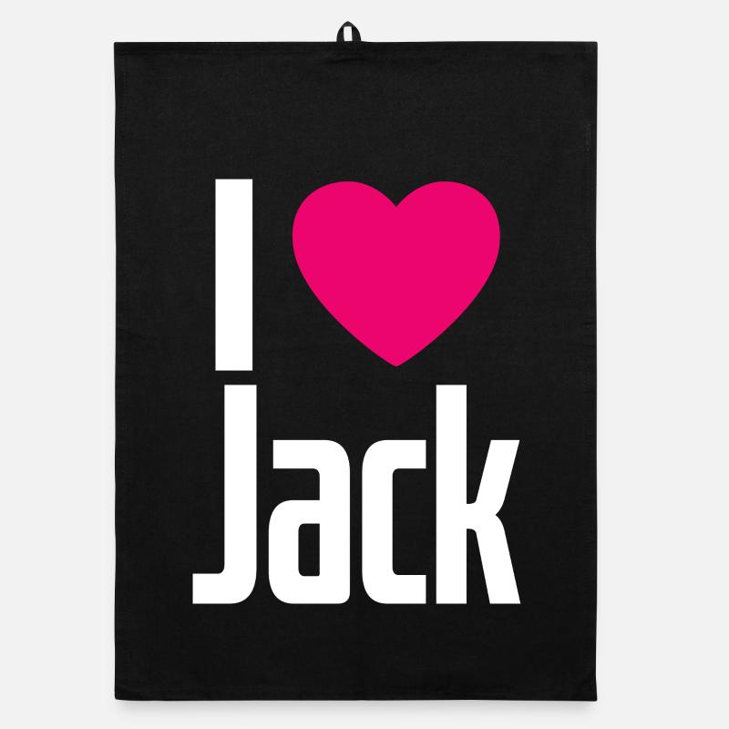 I Love Jack Pinkes Herz Ich liebe Jack Organic Geschirrtuch