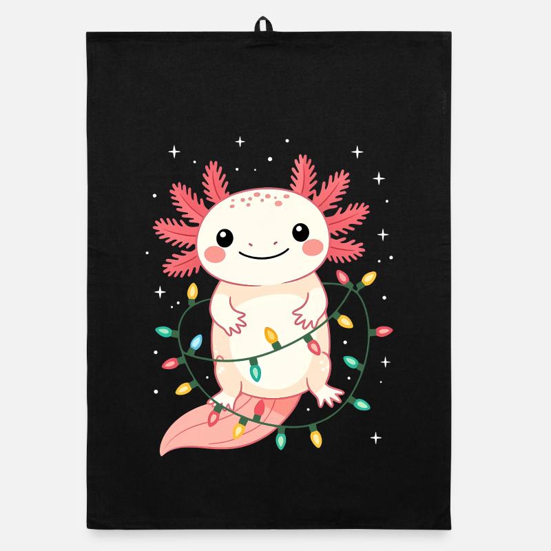Axolotl Weihnachten Weihnachtspullover lustig süß Organic Geschirrtuch