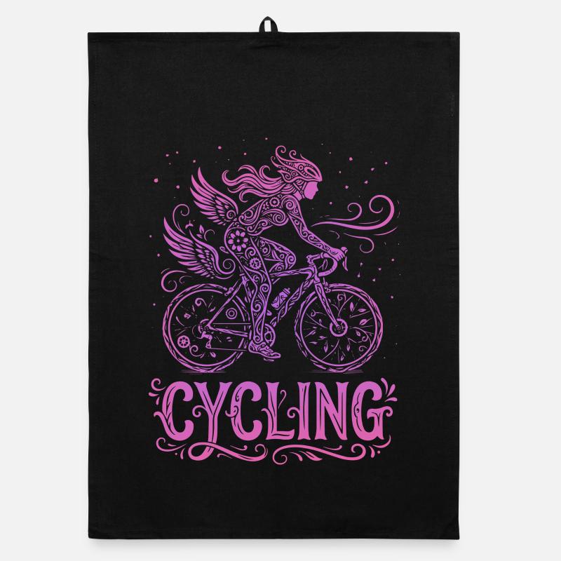 Feenradfahrer in rosa Spitze Organic Geschirrtuch