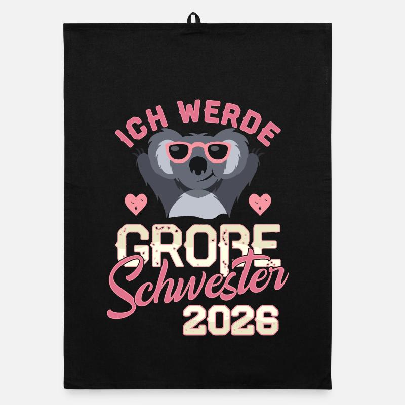 Ich werde Große Schwester 2026 Organic Geschirrtuch