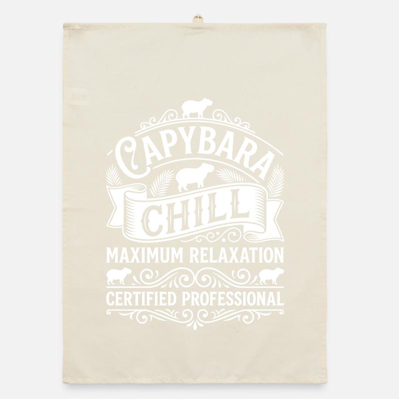 Capybara Chill Ornament Organic Geschirrtuch