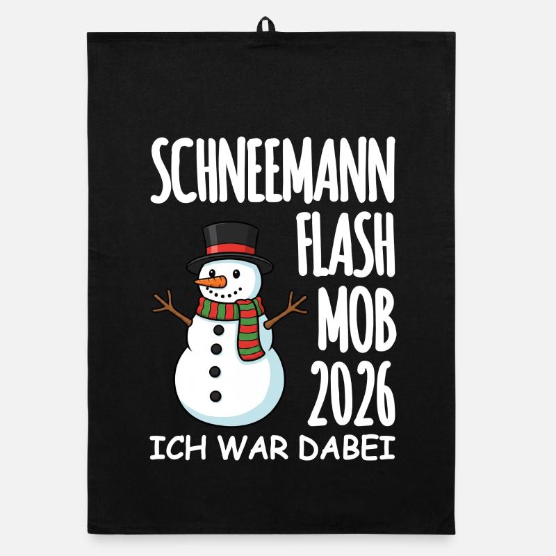 Snowman flash mob Organic dish towel