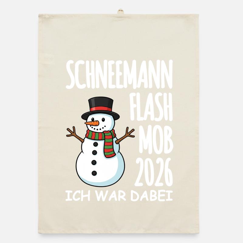 Schneemann Flashmob Organic Geschirrtuch
