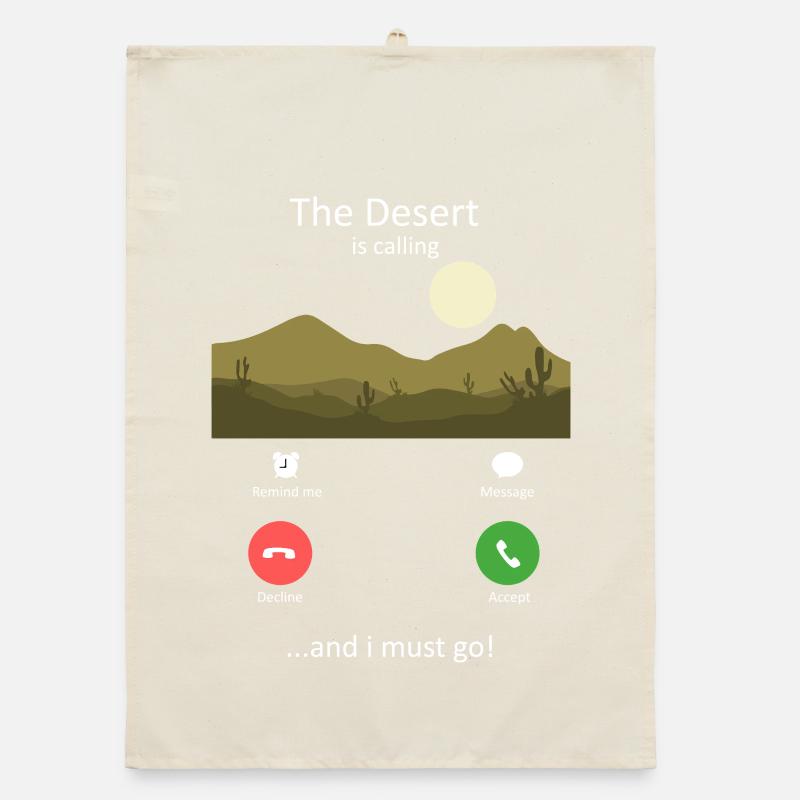 Die Wüste ruft merkwürdige eingehende Anrufe Telefon Organic Geschirrtuch