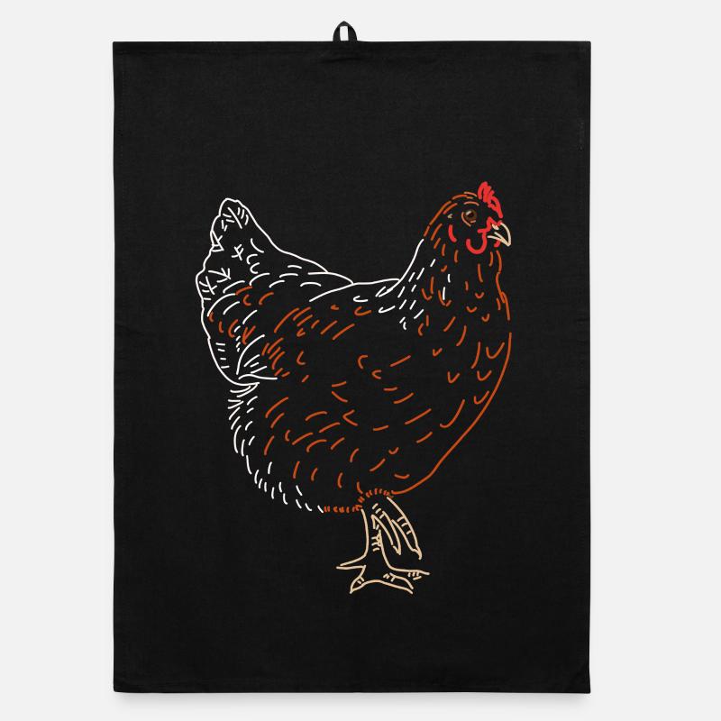 Rooster or Hen Organic dish towel