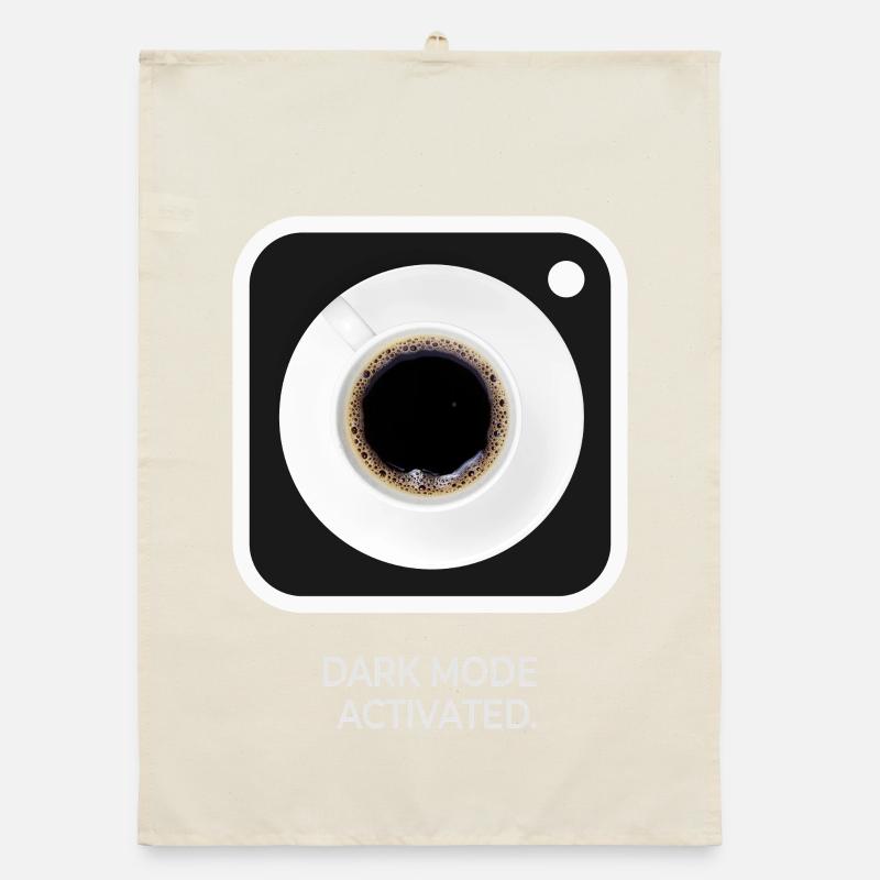 Dark Mode Activated Coffee Saying Design Organic dish towel