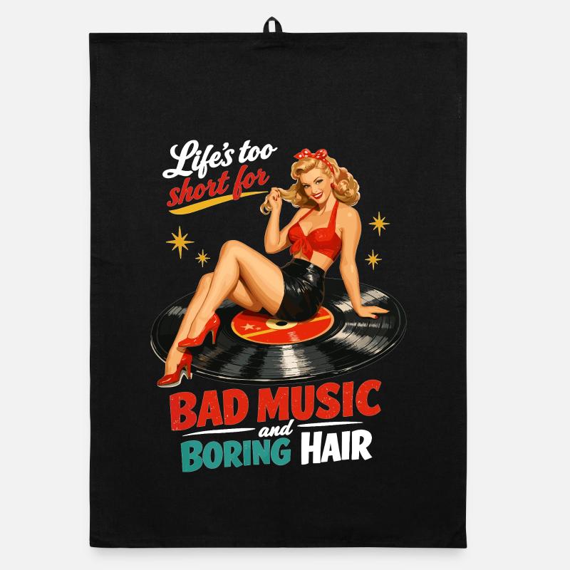Pin-Up rétro sur disque vinyle : vinyle & rockabilly Torchon bio