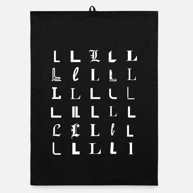 L Glyphs: Varied Typeface Portraits Organic dish towel