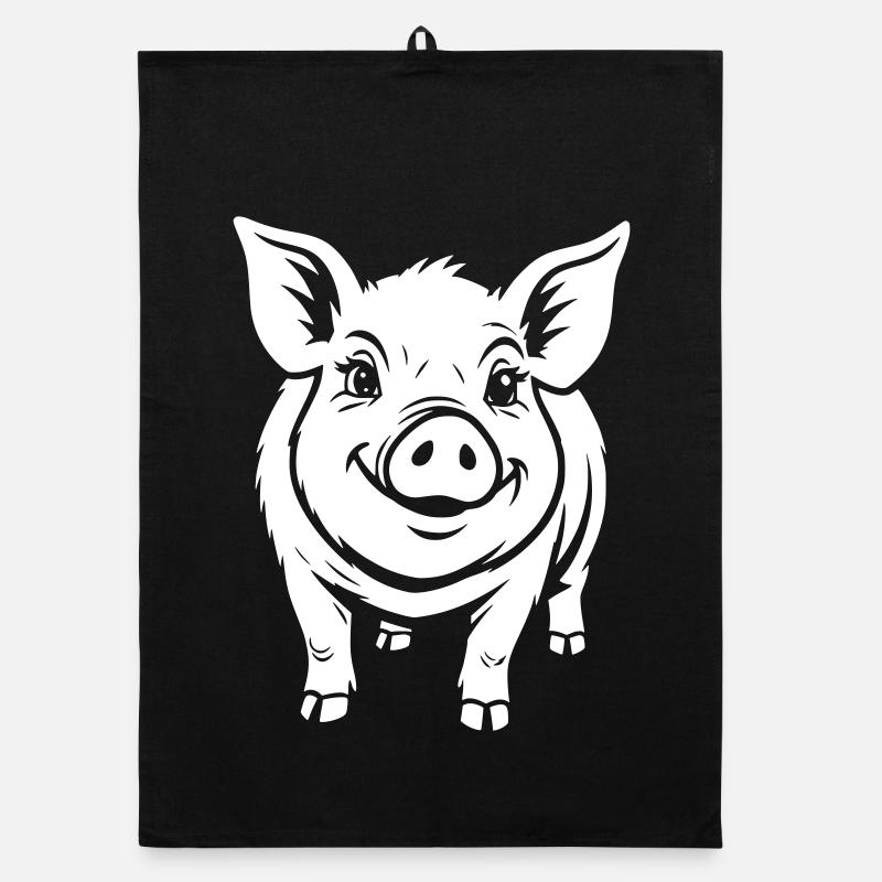 Pig Vector Graphic Piggy Funny Organic dish towel
