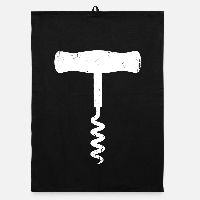 Corkscrew Vintage Wine Icon Organic dish towel
