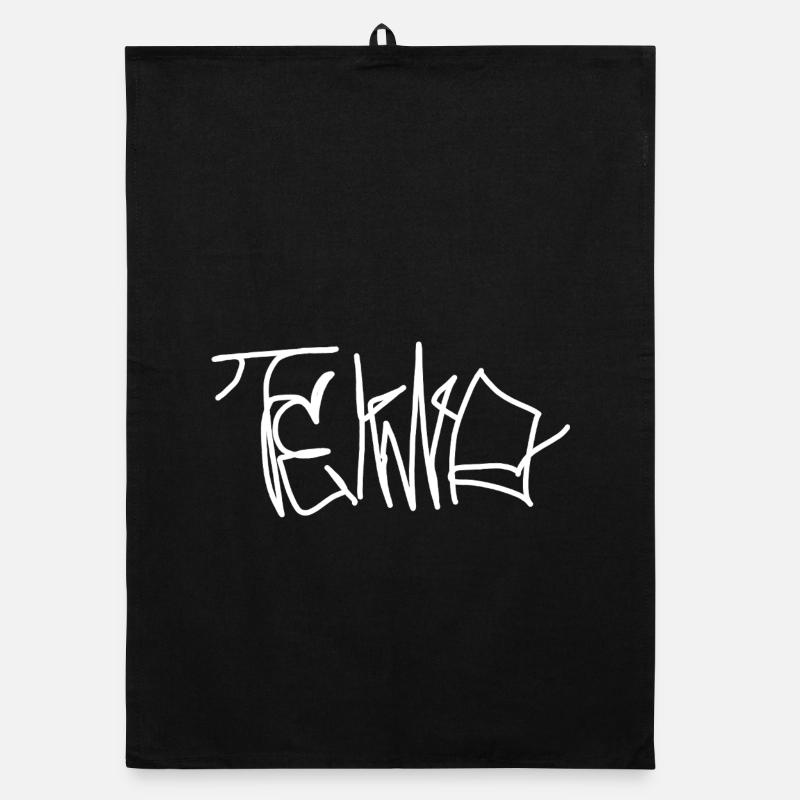 Techno Wear, Tekno Lettering, Raver Outfit Organic dish towel