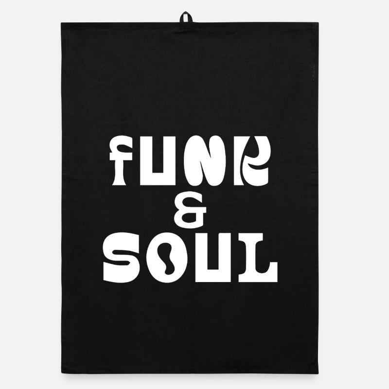 Funk and Soul Bold Typography  - Organic dish towel - black