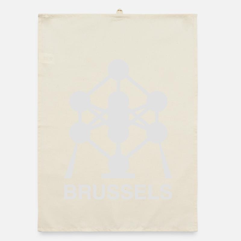Brussels Atomium Icon – Modern Minimal Design Organic dish towel