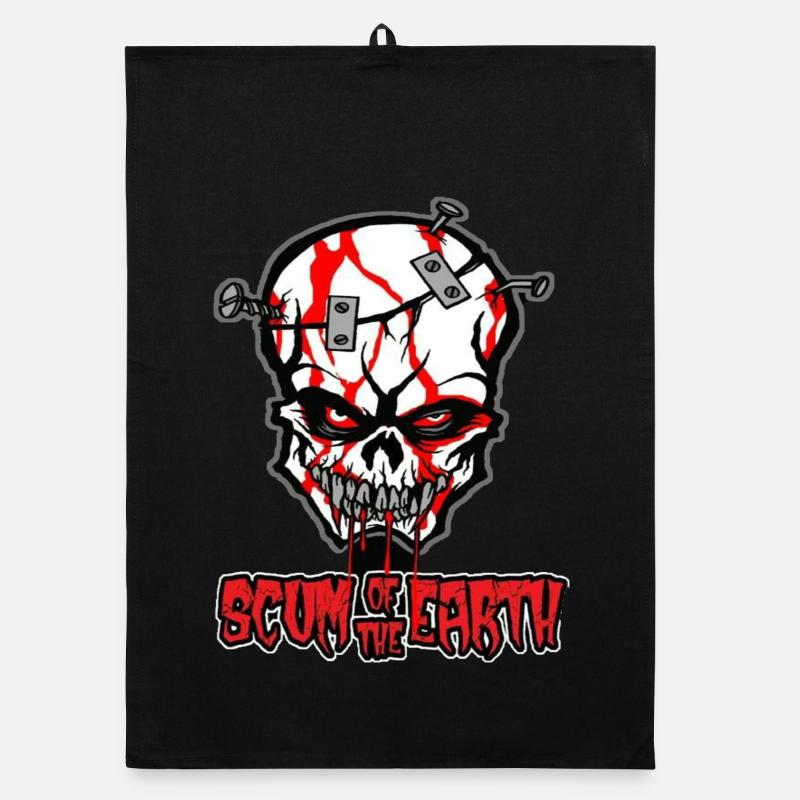 Skull with nails Organic dish towel