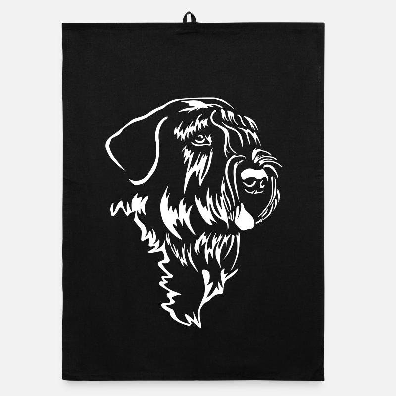 Riesenschnauzer Kopf "Black Edition" - Organic Geschirrtuch - Schwarz
