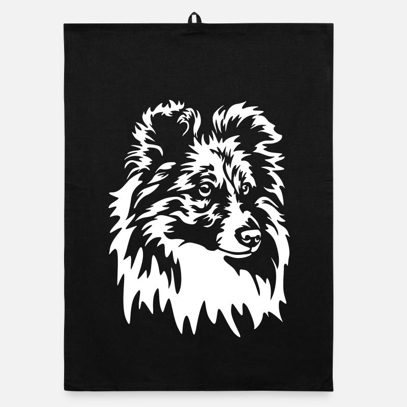 Sheltie Head « Black Edition » Torchon bio