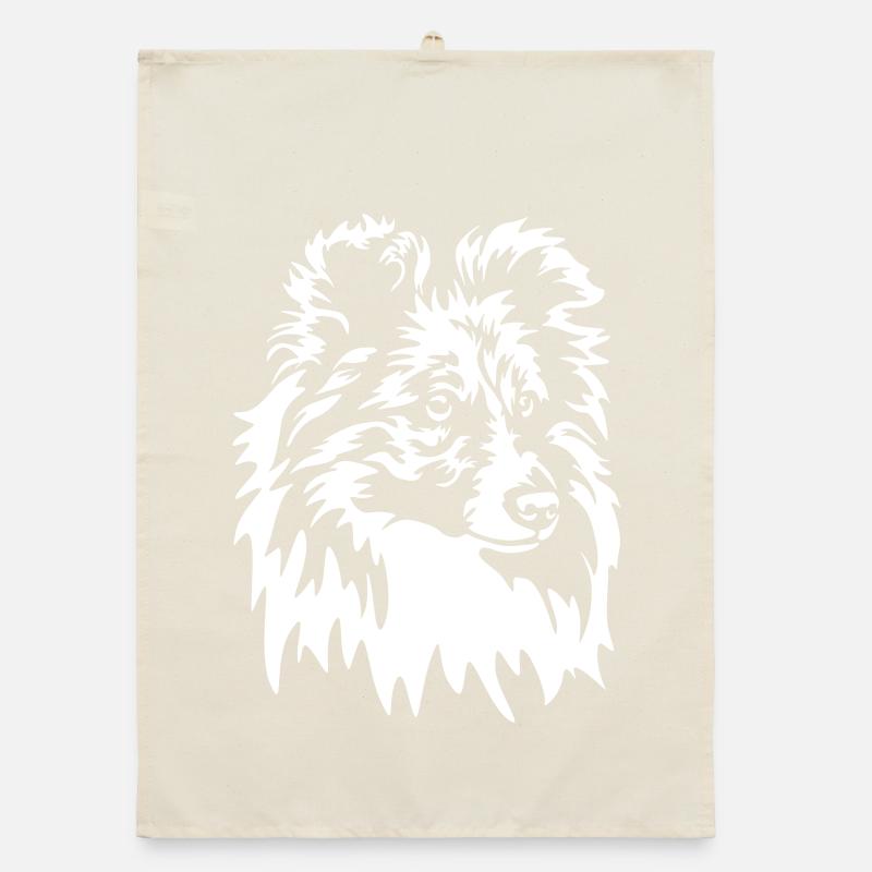 Sheltie Head « Black Edition » Torchon bio