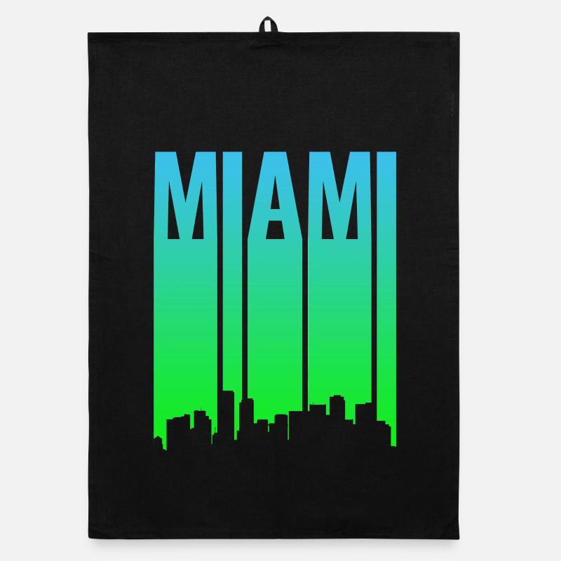 Miami Skyline Gradient Organic dish towel