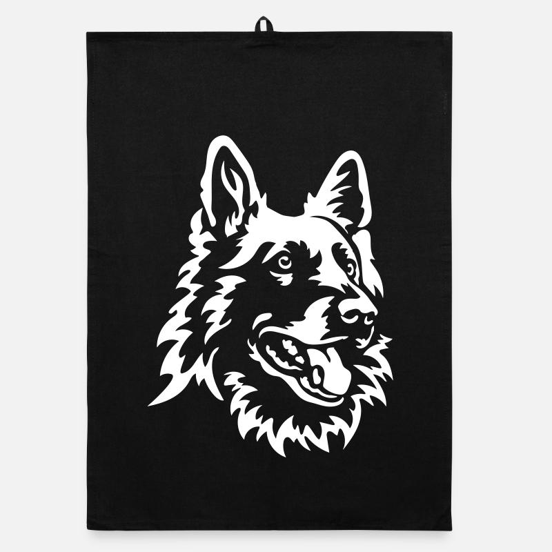 Swiss Shepherd Head "Black Edition" Organic dish towel