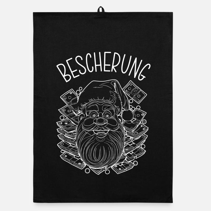 Bescherung vom Weihnachtsmann Nikolaus Organic Geschirrtuch