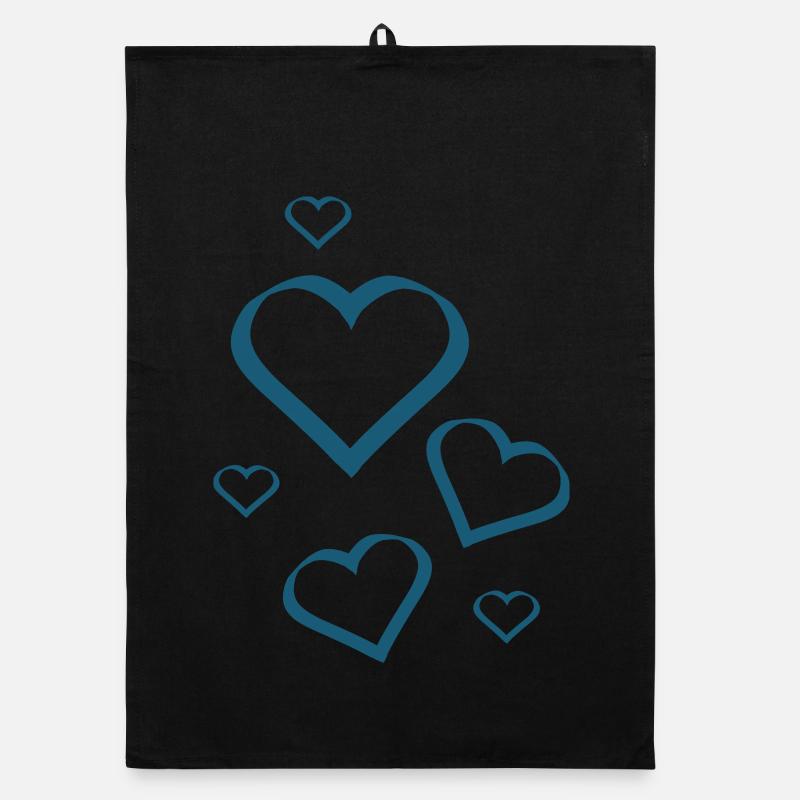blue heart pattern heart pattern gift Organic dish towel