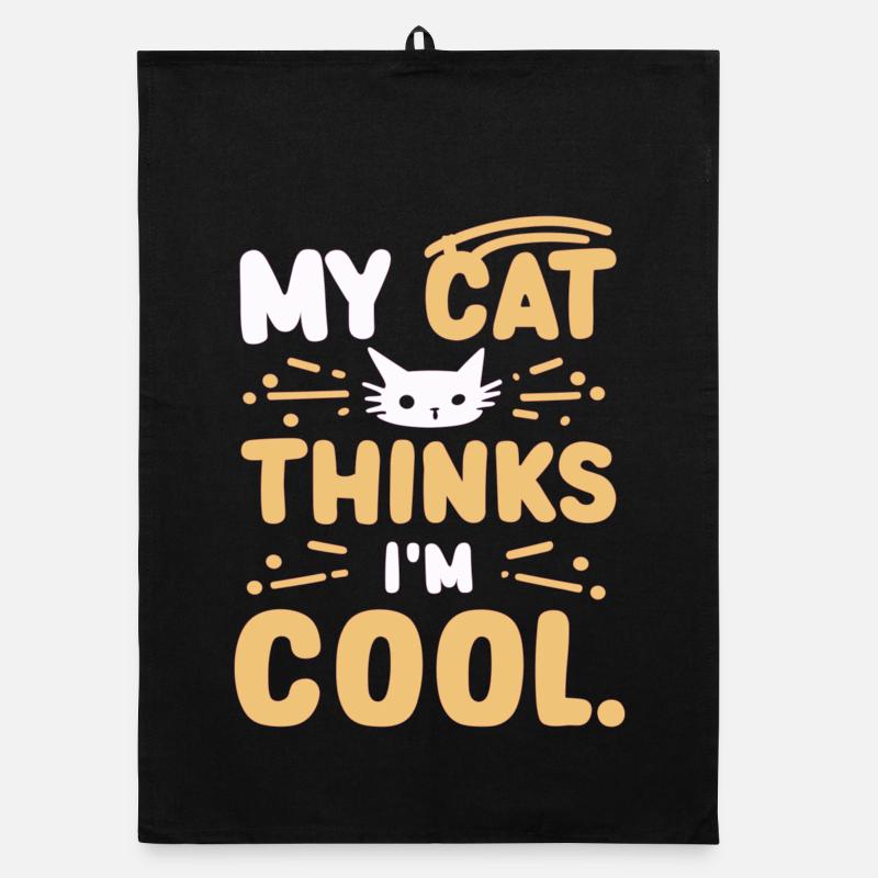 My cat thinks i am cool Organic dish towel