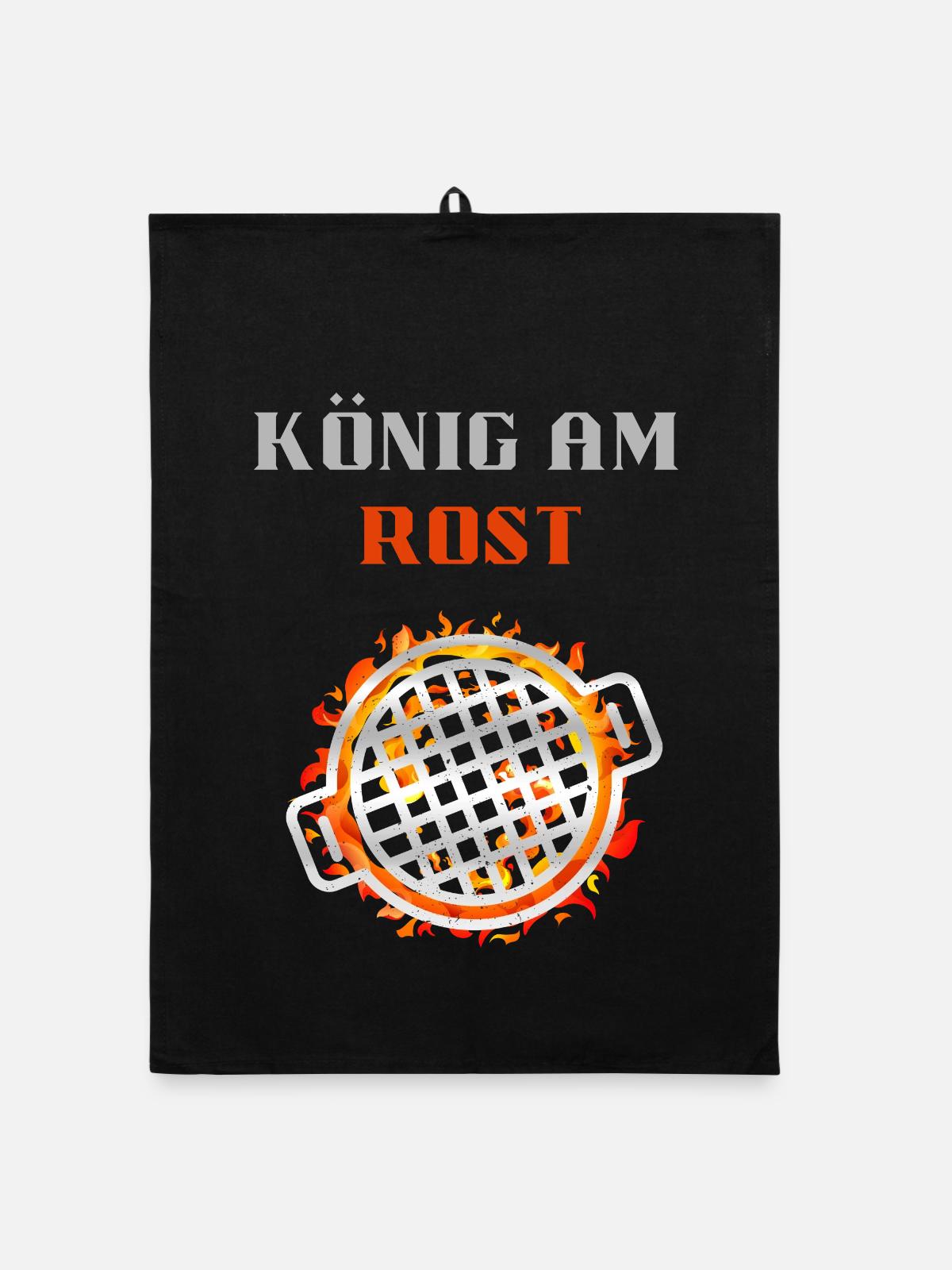 könig am rust - Organic Geschirrtuch - Schwarz - Vorne