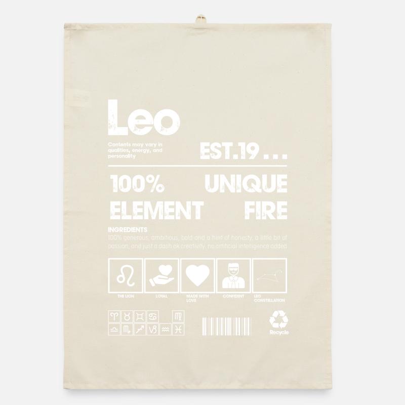 Löwe Sternzeichen Organic Geschirrtuch